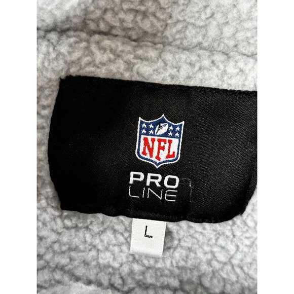 New York Giants NFL Pro Line Jacket L Fleece-Lined Blue & Gray Full Zip - Picture 3 of 6